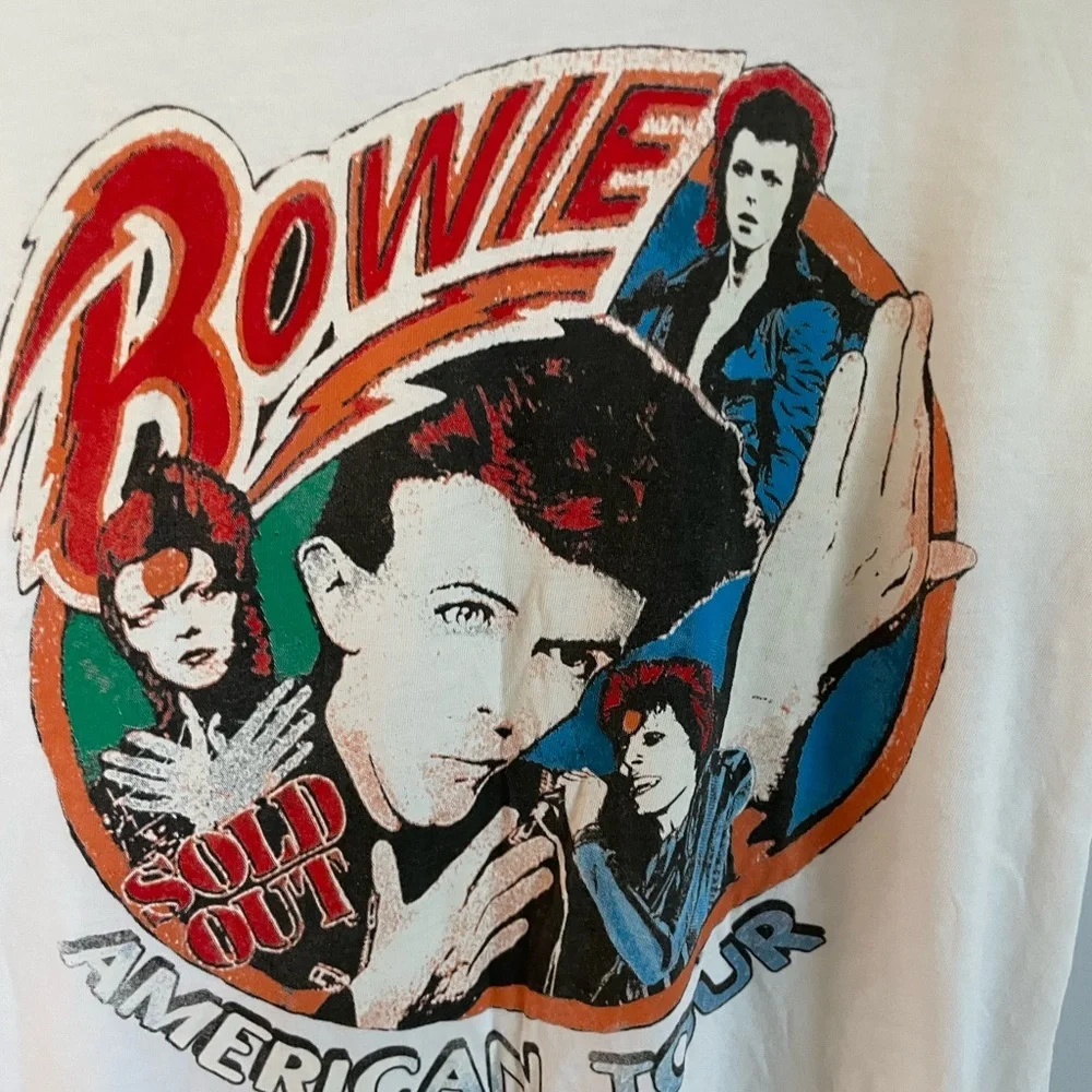 Lucky Brand White Bowie Graphic Tee men’s size small - Picture 2 of 4